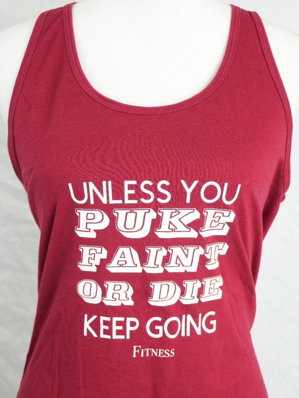 Funny Fitness Tank Top Crimson Red Athletic Exercise Shirt